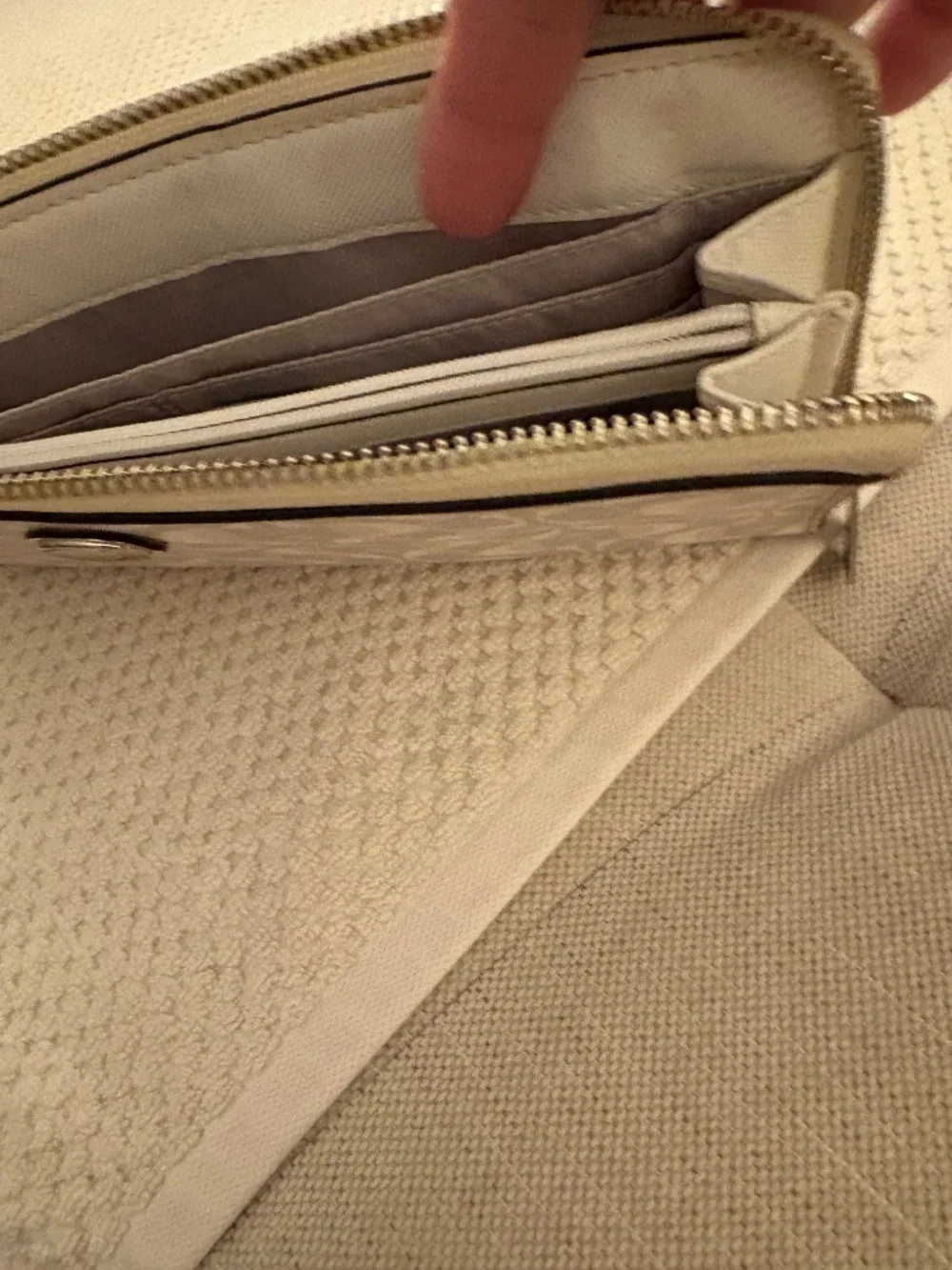 Coach Bags Signature Canvas Large Corner Zip Wristlet